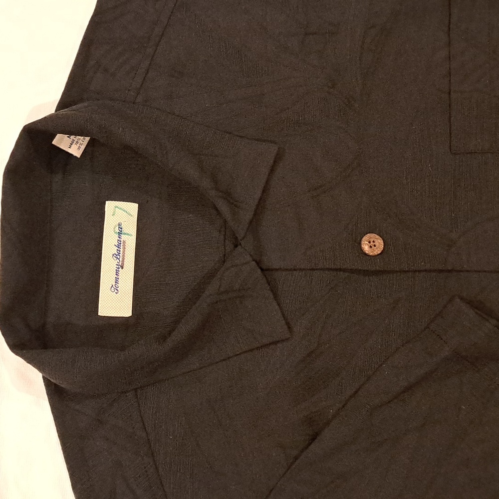 Tommy Bahama, Size Medium, Black/Black Print, Short Sleeve Casual Shirt